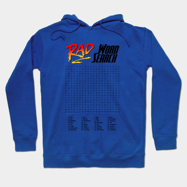 RAD Movie Word Search Hoodie by Hucker Apparel